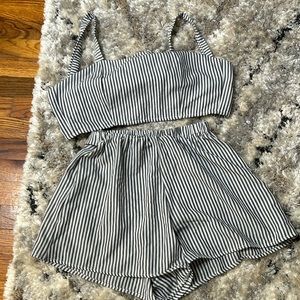 Two piece striped tropical back-detailing size small NWOT